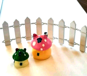 3Pcs HOUSE/FENCE SET for Fairy Garden Figurines Micro Landscape Decor Bonsai - Picture 1 of 3