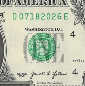 JULY 18 2026 Birthday Date Note Fancy Serial Number One Dollar Bill 07 18 2026 - Picture 1 of 11