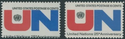 1970, USA UNITED NATIONS ISSUE, 6C, BLACK COLOR SHIFTED TO BOTTOM, NH, SC. #1419 - Image 1 of 2