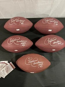 Lot Of 5 Charlie Sanders Signed Full Size Footballs JSA Witness Detroit Lions - Picture 1 of 3
