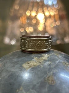 Vintage Band Stil strukturierter massiver Kupfer Ring - Größe 6 - Bild 1 von 8