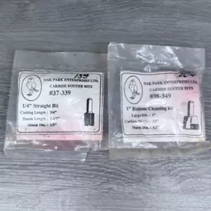 Oak Park Enterprise Carbide Router Bits 37-339 3/4" Opened & 38-349 1" Sealed - Picture 1 of 16
