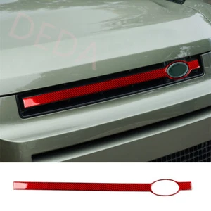 Cubierta de panel de tiras de rejilla delantera de fibra de carbono roja para Land Rover Defender 2020-25 - Imagen 1 de 12