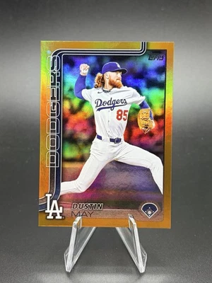 2025 Topps Update Dustin May Gold Rainbow #’d 01/50 Los Angeles Dodgers #US70 - Image 1 of 2