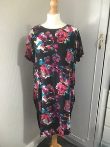 Pure Collection T-shirt dress size 14 Tunic floral Pattern Silk & Modal Pockets - Picture 1 of 10