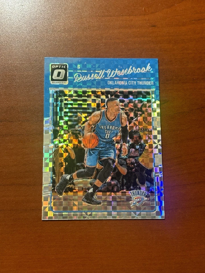 RUSSELL WESTBROOK 2016-17 PANINI DONRUSS OPTIC #145 CHECKERBOARD THUNDER SSP - Image 1 of 2