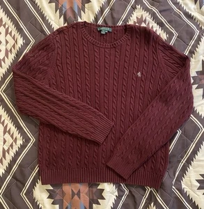 Maglione pullover maglia cavo Lauren Ralph Lauren bordeaux donna taglia XL - Foto 1 di 7