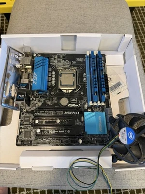 Intel 4790 + ASRock Z97M Pro4 board+ I/O shield + DDR3 8GB (2x4gb) RAM Bundle - Image 1 of 4