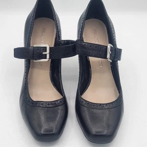 Franco Sarto Black Leather Heeled Mary Jane Pumps Classic Dress Shoes Size 6M - Picture 1 of 14