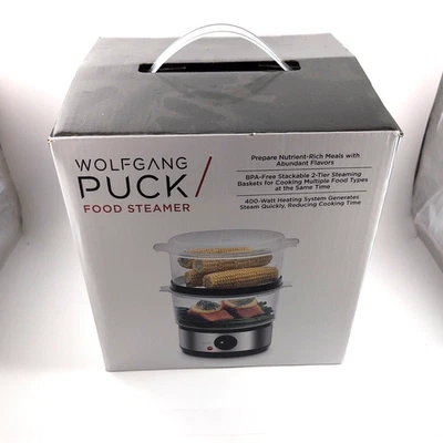 Wolfgang Puck BPA Free Stackable 2 Tier Food Steamer 400 Watt Open Box Complete  - Image 1 of 3