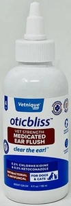 Vetnique Oticbliss Cat_Dog Medicated Strong Ear Infection Drops Exp 08/2027 - Picture 1 of 3