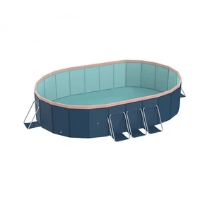 3.0m Oval Free Inflatable Garden PVC Swimming Pool Dark Blue for Garden Yards - Picture 1 of 11