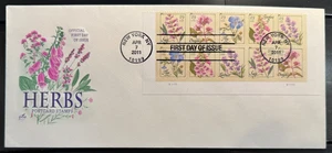 #4505-4509a HERBS Plate Block of 10 on single LONG ARTCRAFT FDC - Picture 1 of 1