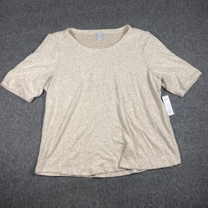Chico's Soft Knit Cozy Tee Gr. 3 US XL Optical Heather Kurzarm Oberteil Freizeit - Bild 1 von 7