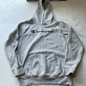 Champion Hoodie Unisex Kids Junior Youth Sz 14 Grey Cotton Blend Jumper - Picture 1 of 10