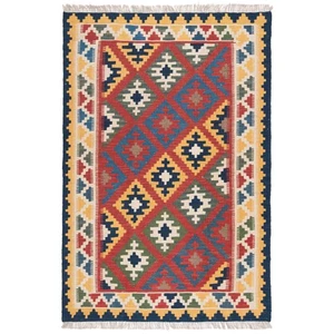 Kelim 149x99 Cm Tapis Persan Tissé À La Main En Laine Orient Rouge - Picture 1 of 8