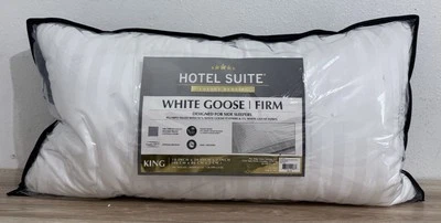 Almohada de fibra de plumón de ganso blanco para suite de hotel tamaño king suave 18” x 34” 43 OZ Foto 1 de 2