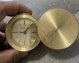 Tiffany & Co Brass Swiss Made Travel Alarm Swivel Clock - Picture 1 of 5