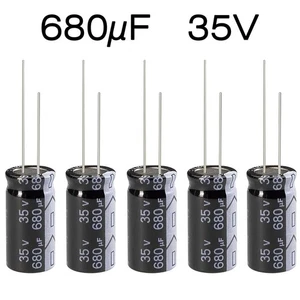 5x Electrolytic Capacitor 680µf 35v 105° 10x25 Vertical Leading Wires Radial_ - Picture 1 of 4