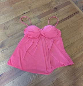 Camiseta Tankini Kenneth Cole Reaction Rosa Fluida Talla S Sujetador Integrado Correas Extraíbles - Imagen 1 de 13