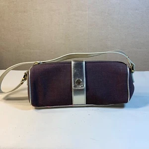 Victorias Secret Small Brown Gold Silver Beige Lining Purse Handbag 10.5 x 5.5 - Picture 1 of 10