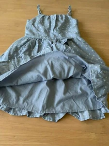 Girls size 4 Light blue white spots lined summer dress mock wrap Target NEW 1561 - Picture 1 of 5