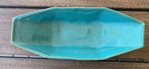 VTG MCM Blue Green/Brown Pottery Oblong Dish Tray Drip Glaze 11 1/4” - Picture 1 of 5