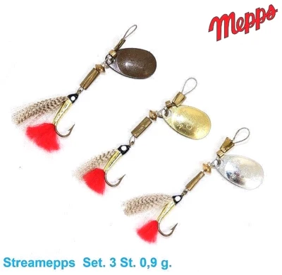 3 St. Spinner MEPPS Mod. Streamepps 0,9 g.; Forellen- und Barschköder 08067 - Bild 1 von 2