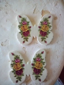 Mosaic Tiles set rose Butterfly 2 Summer Garden handmade craft chic clay G024 - Picture 1 of 2