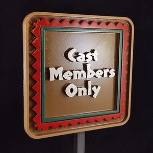 6.5" Polynesian Themed Cast Members Only Sign / Plaque - Picture 1 of 10