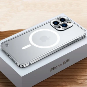 Coque iPhone 12 13 14 15 16 Housse Bumper Protection Metal Alu Case Cover Charge - Photo 1 sur 56