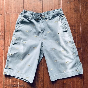 MAGELLAN Outdoors Boys Shorts Blue with Fish Size 8 Fishing Adj. Waist EUC - Picture 1 of 10