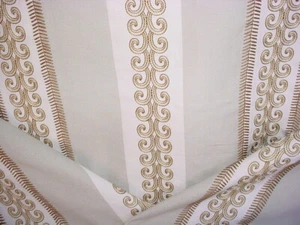 1-3/4Y Brunschwig & Fils BF10443 Milbourne Embroidered Stripe Upholstery Fabric - Picture 1 of 4