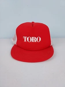 VINTAGE Toro Hat Mens Adjustable Snapback Cap Red White Mesh Foam Lawn Mowers - Picture 1 of 10
