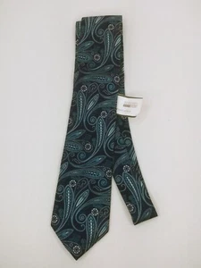 Men's Jones New York Necktie Blue Paisley 100% Silk Tie - Picture 1 of 4