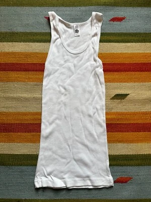New Deadstock American Apparel Classic Girl Ribbed Tank Top white Sz S Small - Image 1 of 3