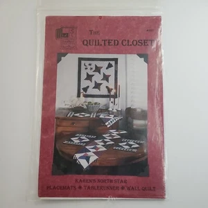 The Quilted Closet Karen's North Star Quilt Pattern Wall Hanging Placemat Table - Bild 1 von 4