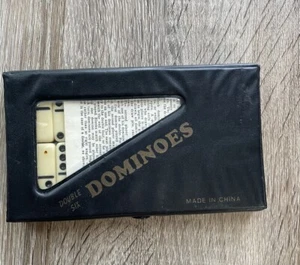 DOMINOES ONLINE DOPPIO SEI GIOCHI MINI SET 28 TESSERE E CUSTODIA - Foto 1 di 2