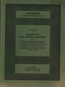 OLD MASTER PAINTINGS  CATALOGUE VENTE SOTHEBY'S LONDON 6/04/1977 - Bild 1 von 3