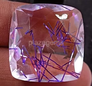 76.20 CT Cushion Cut Purple Rutilated Quartz EGL Certified Loose Gemstone 5JRS - Picture 1 of 7