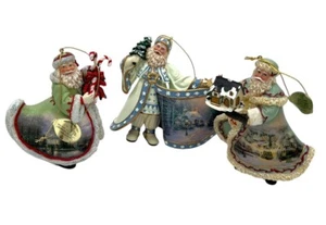 Thomas Kinkade Lot of 3 Old World Santa Christmas Ornament Ashton Drake Gallery - Picture 1 of 18