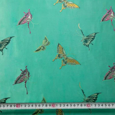 Schmetterling Brokat Damast Kunstseide Stoff Satin Basteln Stickereien 75 100cm - Bild 1 von 4