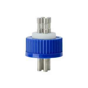 GL45 Silicone Ring Solvent Bottle Lid w/1 2 3 4 S304 Steel Holes Cap For HPLC - Picture 1 of 4