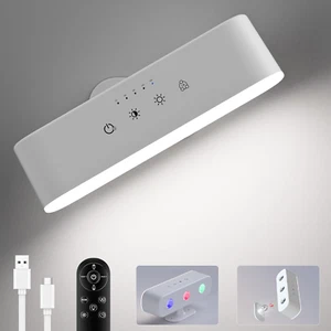 Wall Sconce Rechargeable LED Wall Light with Battery Reading Lamp for Bedroom, T - Picture 1 of 9
