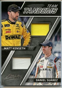 2017 Panini Absolute NASCAR Team Tandems Firesuit Daniel Suarez / Matt Kenseth - Picture 1 of 2