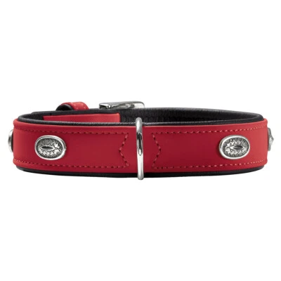 Hunter Softie Pierre Collier Rouge/Noir Simili Cuir pour Chiens Doux & Elegant - Photo 1/4