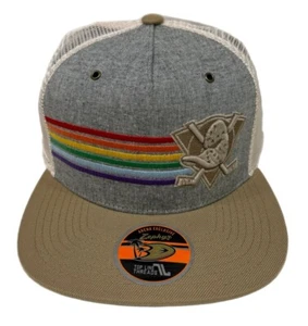 Zephyr NHL Anaheim Ducks "Stack" 5 Panel Flat Bill SnapBack Hat BRAND NWT - Picture 1 of 5