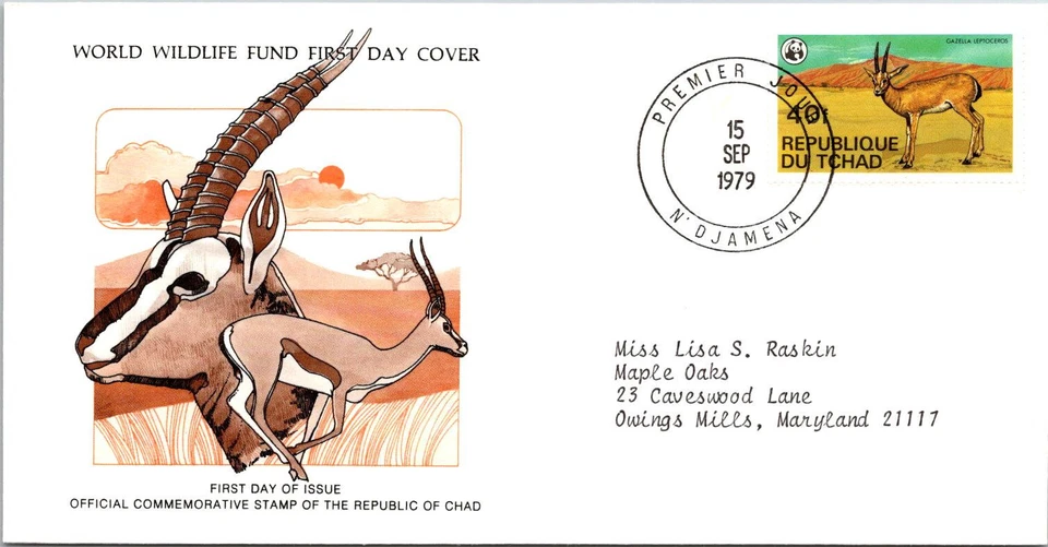 FDC Republique Du Tchad - Gazelle Official Commem. Stamp 1979 - A00041 - Image 1 of 2