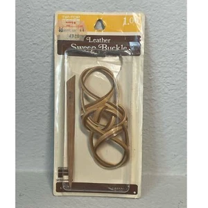 Tip-Top Leder süße Schnalle Haarspange 4 Zoll Vintage Retro 70er Haarschmuck - Bild 1 von 8