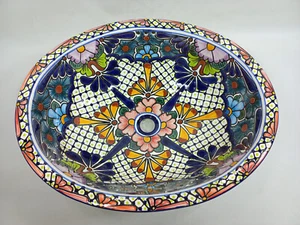 21" X 17" TALAVERA SINK drop in or undermount mexican bathroom handmade ceramic - Picture 1 of 5